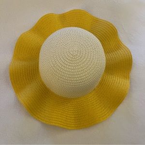 Yellow Flower Brimmed Hat